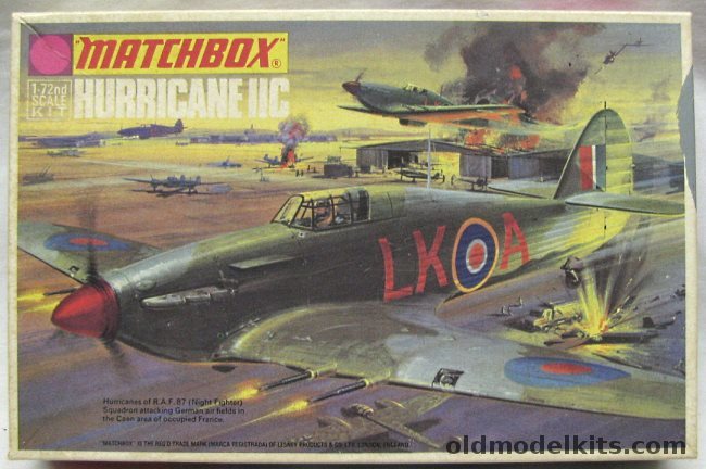 Matchbox 1/72 Hawker Hurricane IIC - RAF No. 87 Sq Night Ops 1941 or No.3 Sq 1941, PK-11 plastic model kit